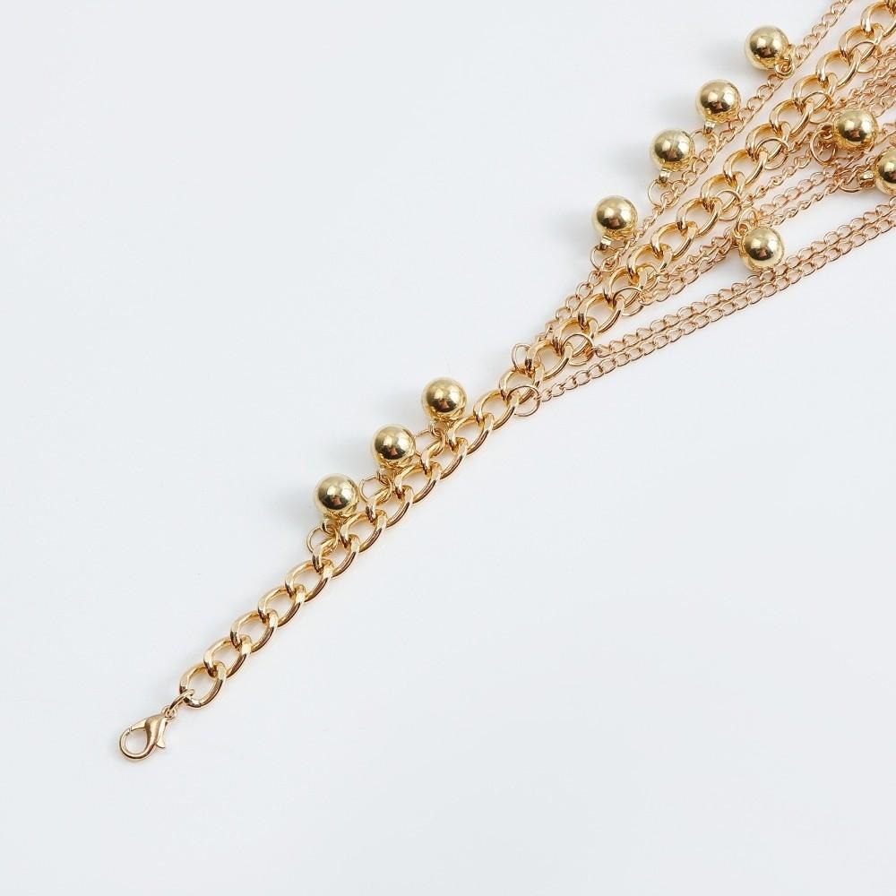 Layered Necklace Shoulder Chain Metal Body Chain Vintage Tassels Costume Armband  Ladies