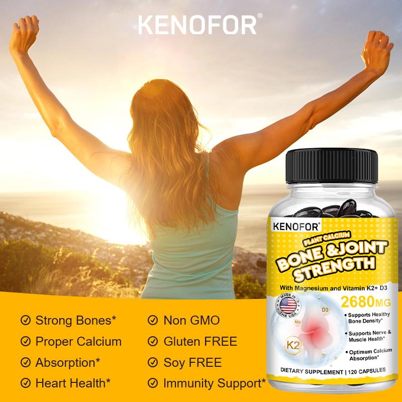 Vitamin D3 + Vitamin K2 Supplement, With Glucosamine Sulfate, 120 Softgels Per Bottle