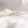 New Ttrendy Heart Rings for Women Simple Double Color Heart Ring Wedding Anniversary Gift
