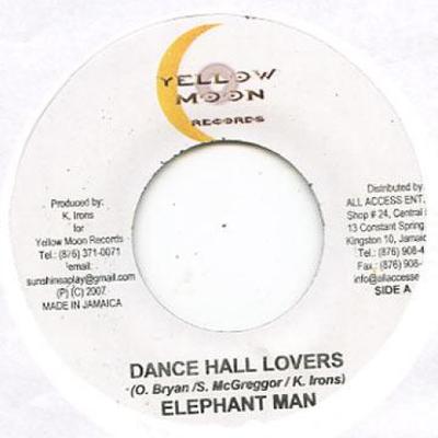 Disco de 7 pulgadas ELEPHANT MAN / SPICE - Dance Hall Lovers / Tek Set none Yellow Moon 2007 Jamaica Reggae, Ska y Dub