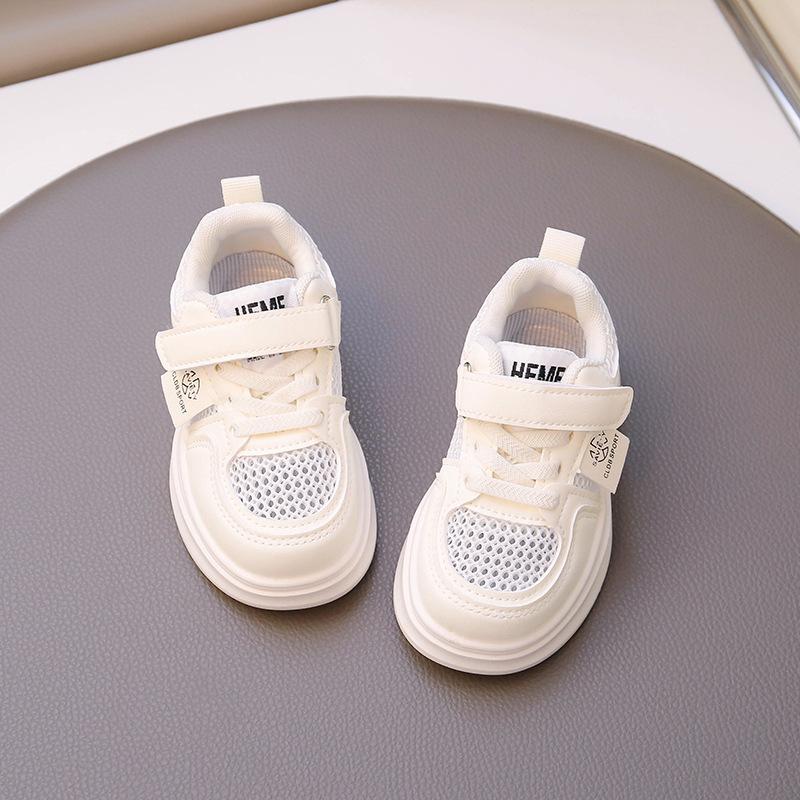 Children's Sports Shoes 2025 Spring and Summer New Boys Breathable Single Net Shoes Girls Board Shoes Children's Baby White Shoes