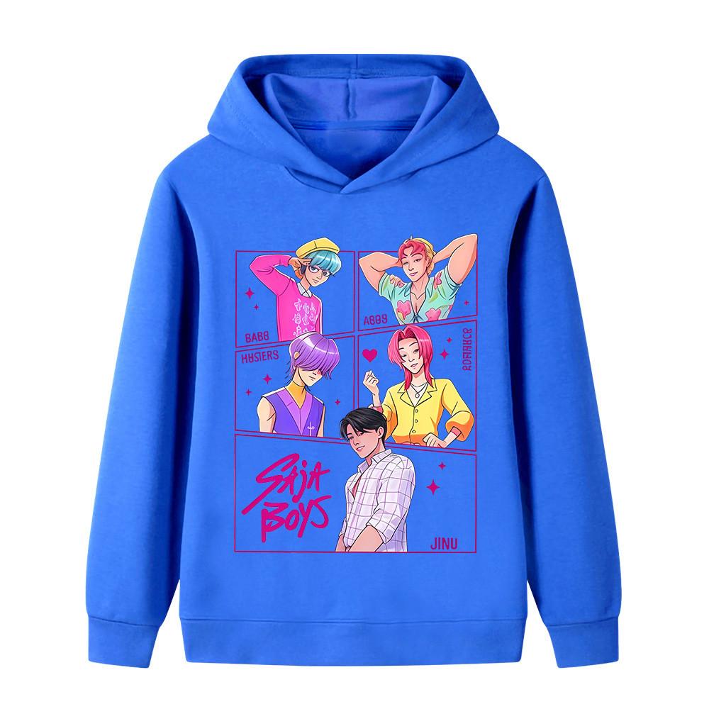 B1217 Kids Boys Girls Sajaboys Kpop Rumi Zoey Mira Print Long Sleeves Hoodie