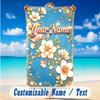 Floral Garden Theme Beach Towel Personalized Custom Name & Text Soft Quick Dry Beach Towel for Swimming Travel