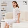 English Girls' Summer Round Neck Short Sleeve Home Furnishing Set
