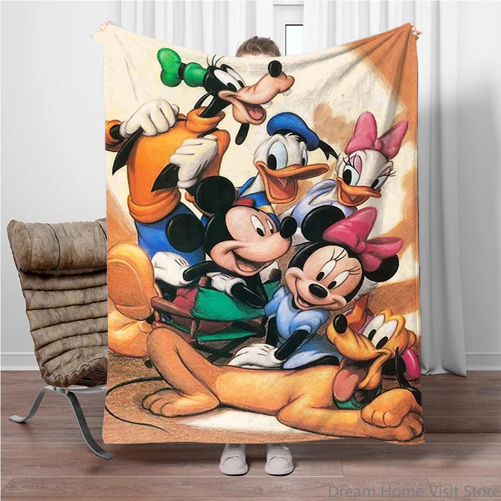Disney lilo and stitch Super Mario Pikachu Soft Fluffy Throw Flannel Blanket Kid Adult Sofa Break Bed Blanket Cover Travel Gifts