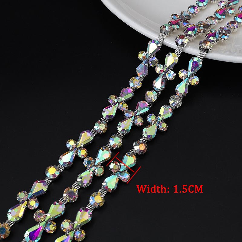 10Yards Rhinestone Chain Diamond Trim Fringe Crystal Bling Accessories DIY Craft Wedding Party Decoration Gift Rhinestone Ribbon