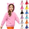 Jungen Mädchen Niedlicher Kapuzenpullover mit Ohren Pullover Farbiger Kapuzenpullover Oberteil für Kinder Lässige Tägliche Kleidung