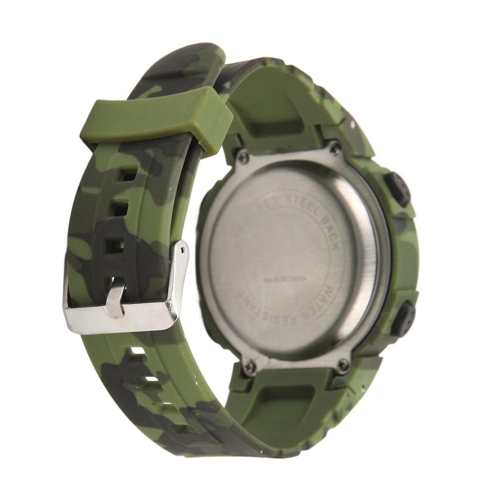 Digital Display Men Sports Electronic Watch Waterproof Multifunction Outdoor Night Light Sporting Watch OD Green