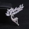 Crystal Micro-set Zircon Brooch Sika Deer Exquisite Super Shiny Jacket Coat Corsage Elk Pin with Accessories Women