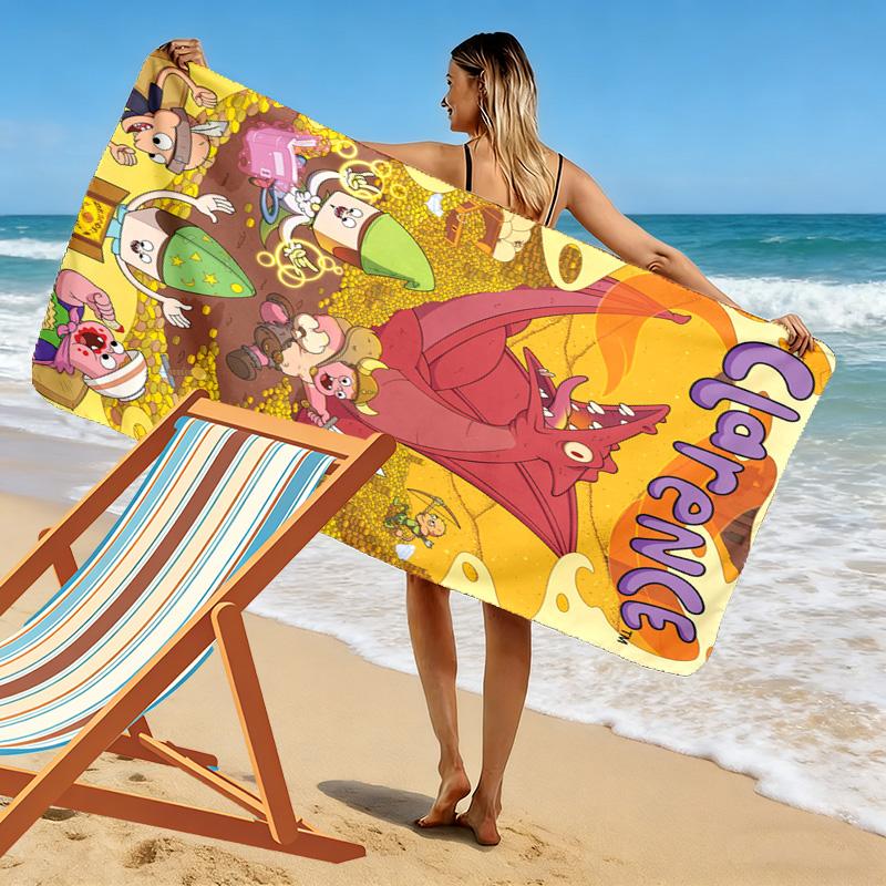 Clarence animated series 2D Flat Print Beach Towel, Large Soft Quick Dry Towel for Beach Camping SwimmingXSTJ0915408