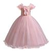 Girl's Purple Short-sleeve Princess Tutu Dress Piano Catwalk Costume Flower Girl Outfit Breathable Mesh Formal Wear
