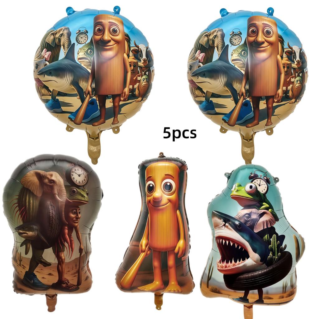Italian Brainrot Birthday Party Decoration Tung Tung Tung Balloon Sahur Tralalo Foil Balloon Latex Balloon brainrot Party Favors