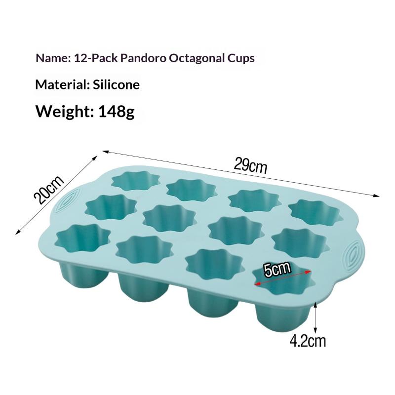 12 Cavity Silicone Octagon Mould Cake Pans Cupcake Muffin Mold Baking Tray Home Kitchen Cook Diy Tools