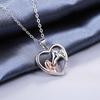 Heart Girls with Horse Pendant Necklaces Rose Gold Charm Necklace Jewellry
