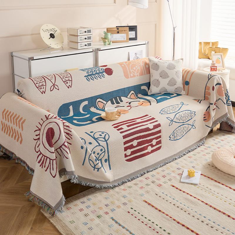 Universal Multifunctional Sofa Cover Living Room Decor Sofa Slipcover Cute All-season Stain Resistance Couch Blanket Cloth
