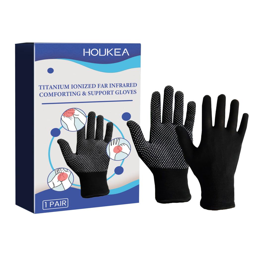 

Houkea Gel Infused Relief Gloves Therapeutic Wrist Support For Sore Thumb Joint Discomfort