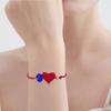 Handcrafted Red Cord Evil Eyes Bracelet With Heart Charm Adjustable Wrist Jewelry For Women Men Friendship Gift
