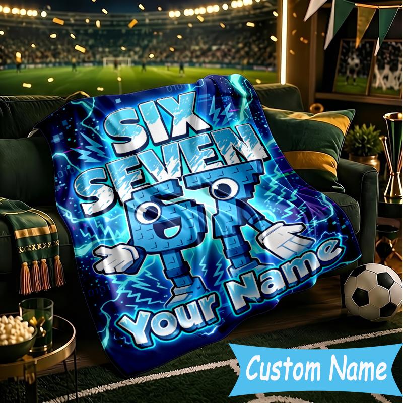Custom Personalized Blanket Space Adventure Six Seven Soft Throw Blanket, Suitable for Family and Friends, Sofa Blanket,Home Decor Christmas gift