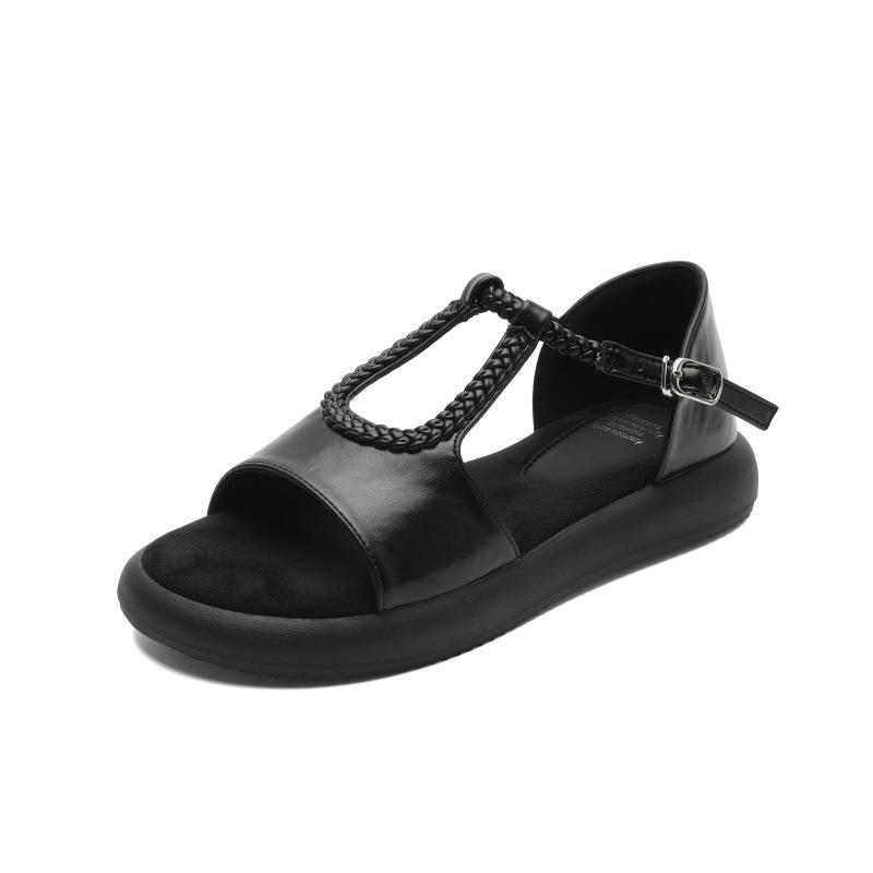 Super Textured~ Retro Woven Flat-soled Sandals for Women with a Bag Heel and a Soft Sole, Summer Roman Sandals Are Not Tired.