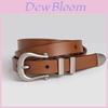 Genuine Leather Business Waist Belt For Women With Round Buckle For Office Attire