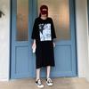 Women's Plus Size Short Sleeve Cotton T-Shirt Dress - Casual, Loose, Knee-Length, Slimming, Summer Wear, Maternity Friendly.