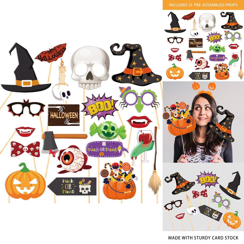 Halloween Photoshoot Props With Skeleton And Pumpkin For Party And Event Photo Booth