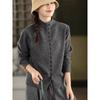 Dimanaf 2025 Women Long Sleeves Pullover Autumn Buttons Sweaters Style Solid Knitting Loose Sweater