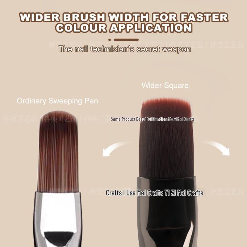 Dual-Ended Nail Art Brush - Multipurpose Line & Builder with Round Head, Japanese Base Coat