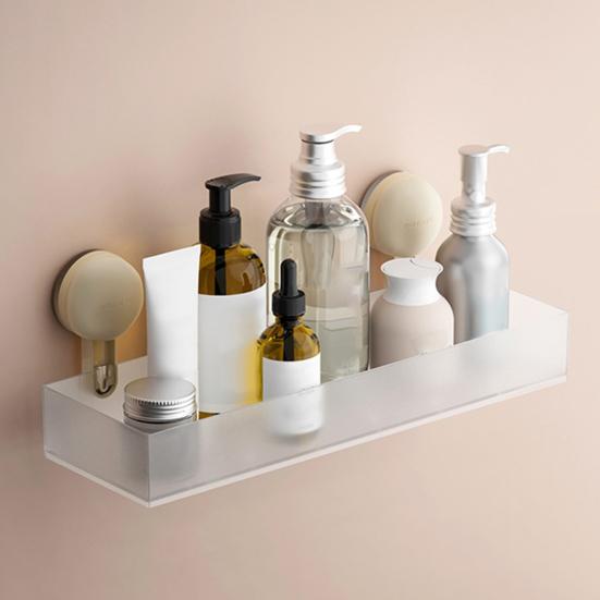 Bathroom Storage Rack Shower Caddy Organizer Load-bearing Easy To Install Suction Cup Strong Wall Floating