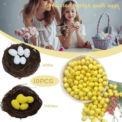 10 peças/lote Simulado DIY Decoração de Casa Lembrancinha Infantil Presentes de Páscoa Ovos de Pomba Brinquedos Ovo de Codorna
