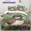 Colorful Flower Bird Pattern Bedding Quilt Set  Home Decoration  Gift (1 * duvet cover + 2 * pillowcase  without core)