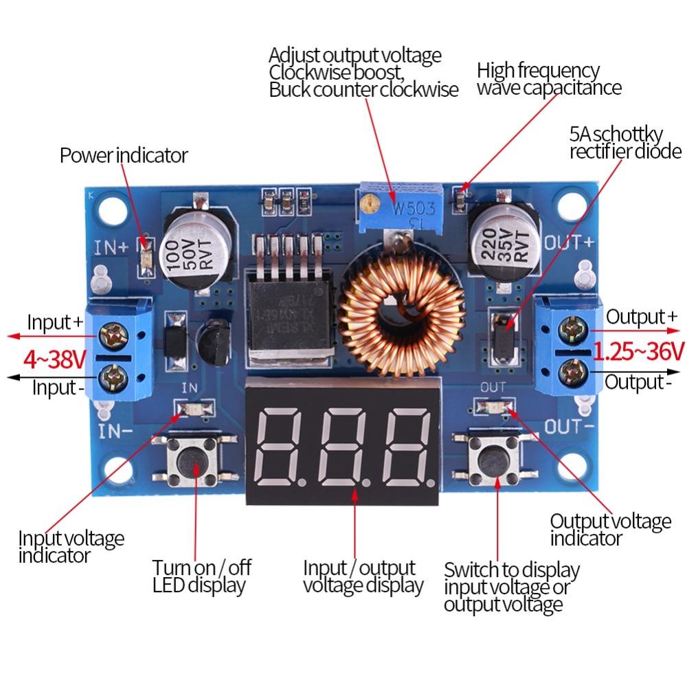 XL4015E DC-DC Converter 4.0V~38V to1.25V~36V Power Step Down Module  DC Voltage Regulation