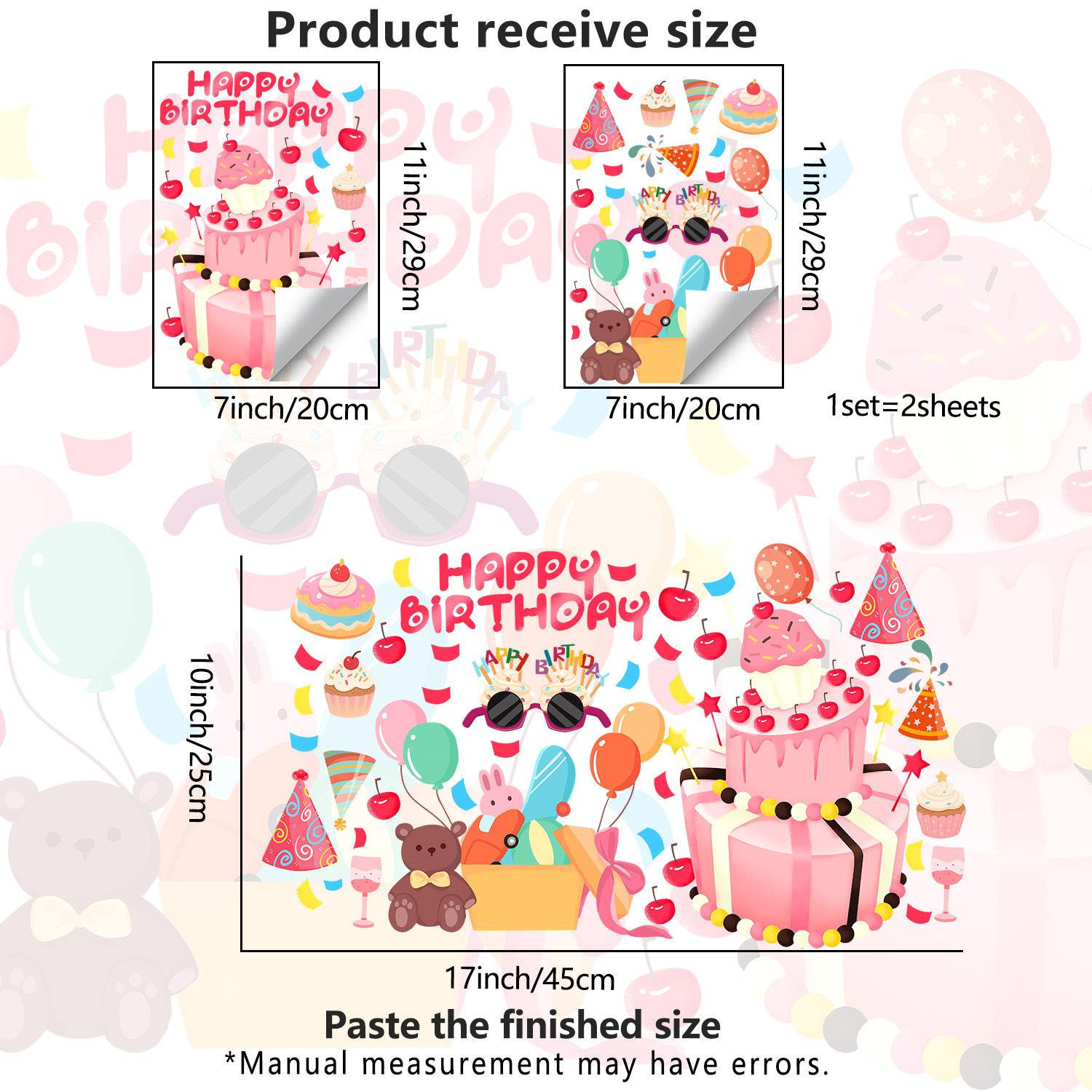 

Creative Birthday Cake Window Stickers for Bedroom, Living Room, Balcony, Kitchen JDT-X102