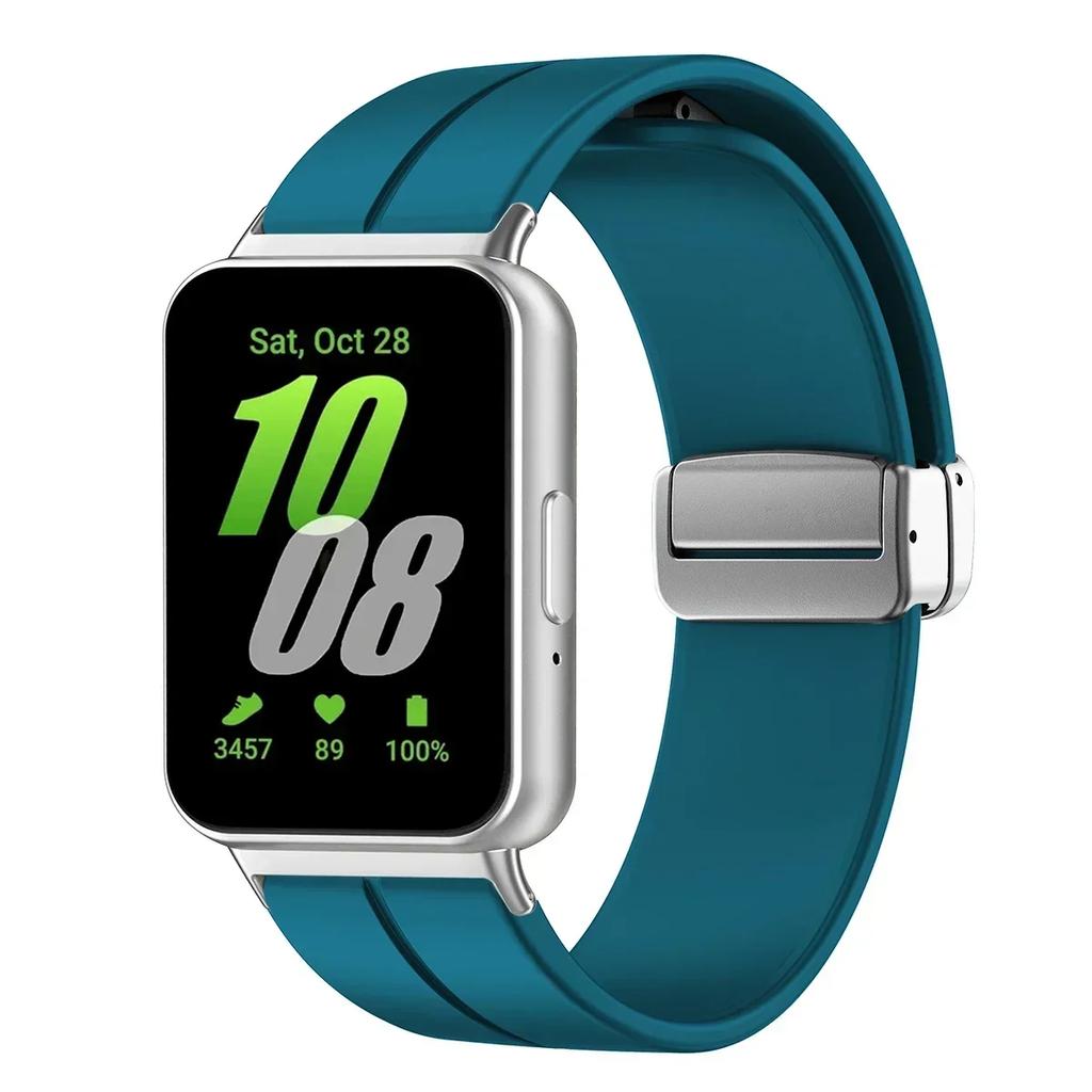 Cinturino in Silicone per Samsung Galaxy Fit3 Cinturino per Orologio Fibbia Magnetica Braccialetto Sostituzione Correa