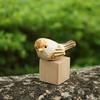 Hand Carved Wooden Bird Cute Sparrow Parrot Chickadee Animal Desktop Decor Original Wood Style