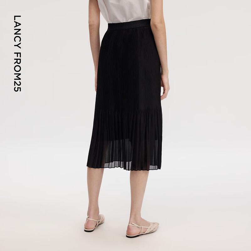 Lanzhi Pleated A-line Midi Skirt