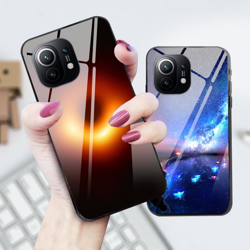 Luxury Cover Case for Xiaomi mi 11 Tempered Glass Cover for Xiaomi mi 11 Lite 5G NE Phone Case for Xiaomi Mi 11 mi11 Lite Coque