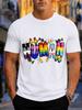 2026 New Pure Cotton T Shirt Multihuunisex Rainbow Graphic Unisexs Basic Top Casual Short