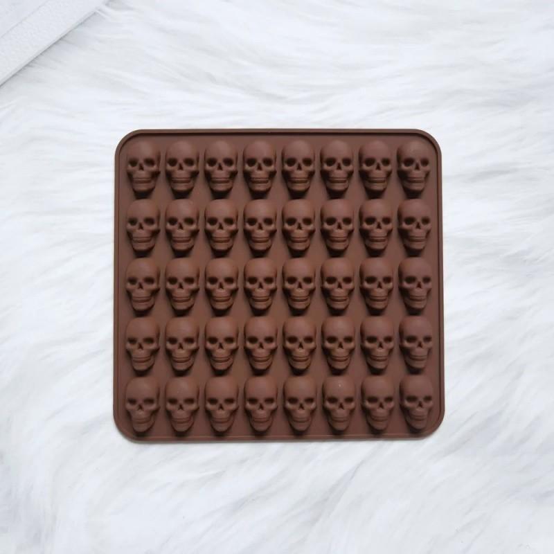 40 Holes Skull Ice Cube Silicone Mold Halloween Creative Decoration Reusable Bar Party Ice Making DIY Candy Chocolate Baking