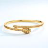 Luxurious European & American Style Zirconia Snake Bracelet - Elegant Open Cuff, Versatile High-End Fashion Accessory