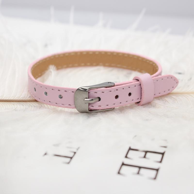 20pcs 8mm Genuine Real Leather Bracelet Wristband For Slide Letter Charms Women Men Jewelry Making Pet Collar DIY Accessories