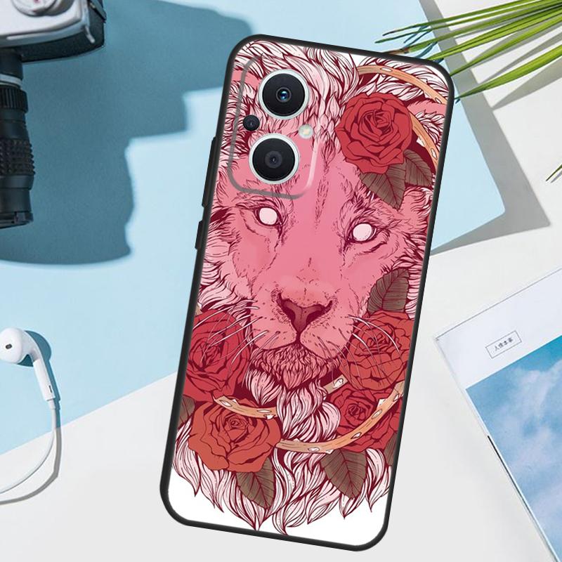 Lion Animal Cover For OPPO Reno 13 F 10 11 12 14 Pro 11F 12F 14F 7 8 Lite OPPO Find X9 X8 X5 X6 Pro Case