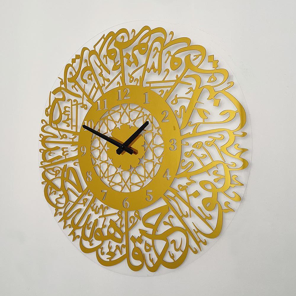 Islamic Living Room Eid Decor Home Decoration Hanging Watch 3D Clocks Silent Quartz Mirror Decoration Clock DIY Wall Clock