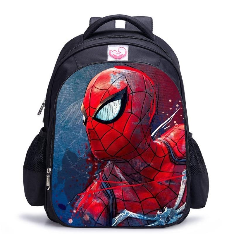 Children'S Shoulder Bag Web‑pattern Spider-Man Cartoon Printed School Bag