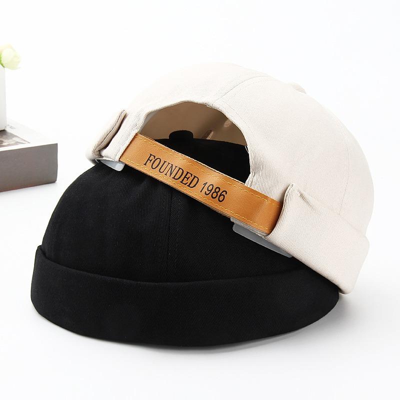 Men Women Brimless Skullcap Beanie Hat Autumn Winter Thin Landlord Cap Hip Hop Streetwear Docker Cap for Fashion Trendy