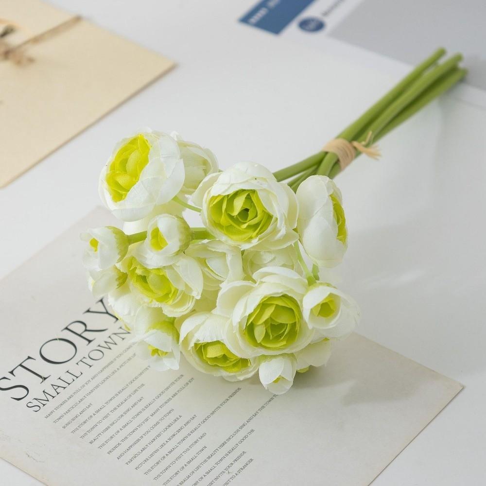 

28cm Length Artificial Camellia Bouquet Lotus Flower Bouquet Bridesmaids Accessories зелений/білий