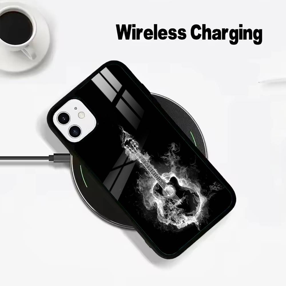 E-electric guita  Phone Case For IPhone17 16 15 14 13 12 11  Pro Max 16/15/14Plus Wireless Charger Cover Funda