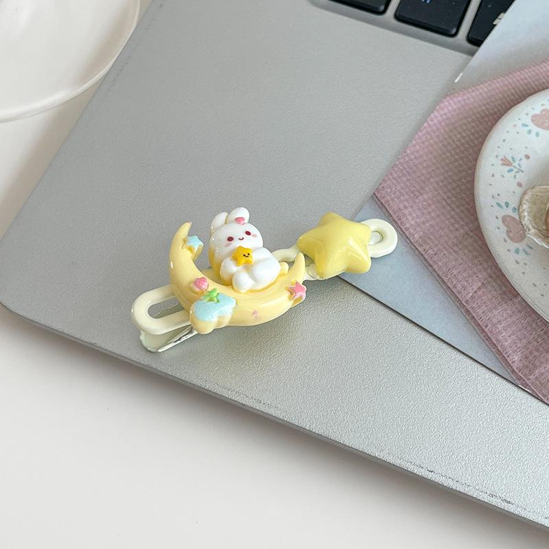 

Розовая заколка для волос «Дофамин»: Бесшовная круглая заколка Y2K - Милая маленькая боковая заколка для челки для женщин