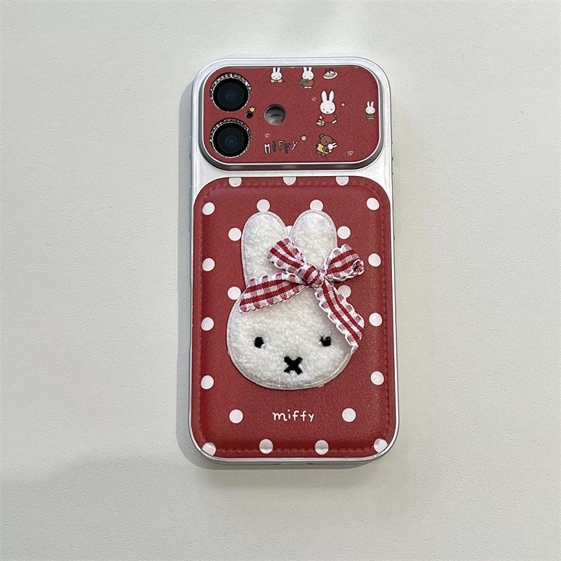 

Large Embroidery Rabbit Phone Case for iPhone 15/14/17/16 Pro Max, Anti-fall Cover 17