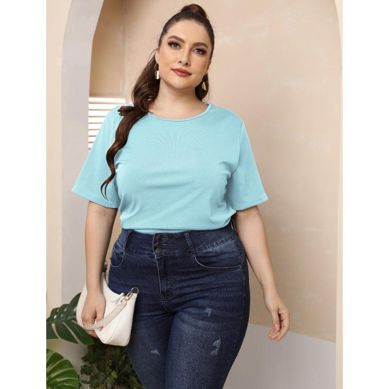 Summer Women's T-shirt Plus Size Sexy Backless Butterfly Hollow Short Sleeve Top Round Neck Casual T-Shirt